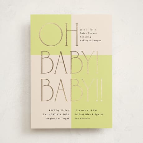 Foil-Pressed Baby Shower Invitations
