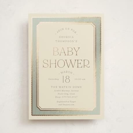 Foil-Pressed Baby Shower Invitations