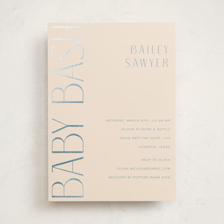Foil-Pressed Baby Shower Invitations