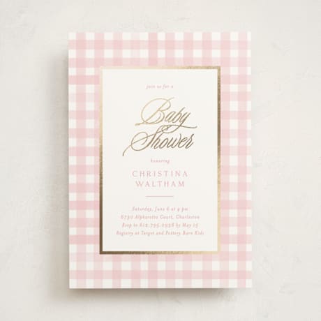 Foil-Pressed Baby Shower Invitations