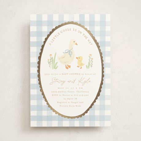 Foil-Pressed Baby Shower Invitations