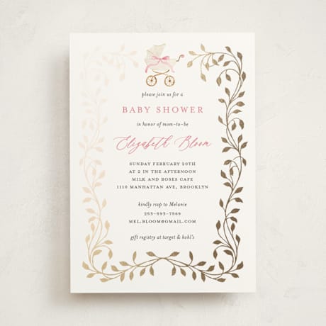 Foil-Pressed Baby Shower Invitations