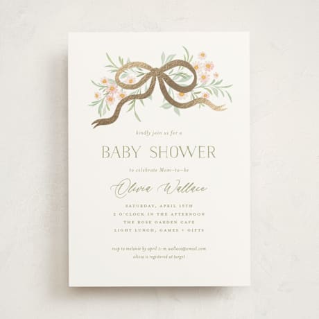 Foil-Pressed Baby Shower Invitations