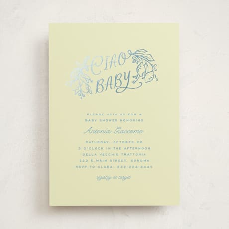 Foil-Pressed Baby Shower Invitations