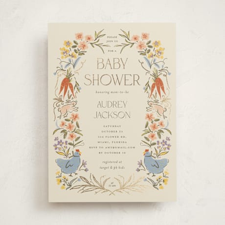 Foil-Pressed Baby Shower Invitations