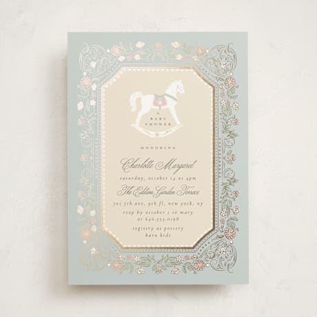 Foil-Pressed Baby Shower Invitations