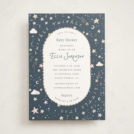 Foil-Pressed Baby Shower Invitations