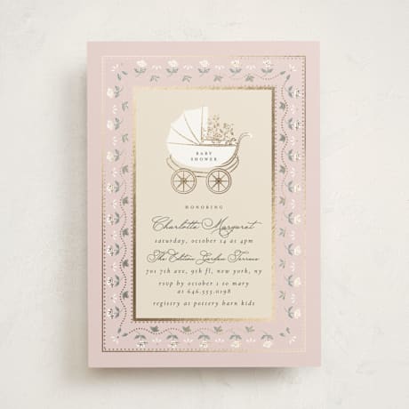 Foil-Pressed Baby Shower Invitations
