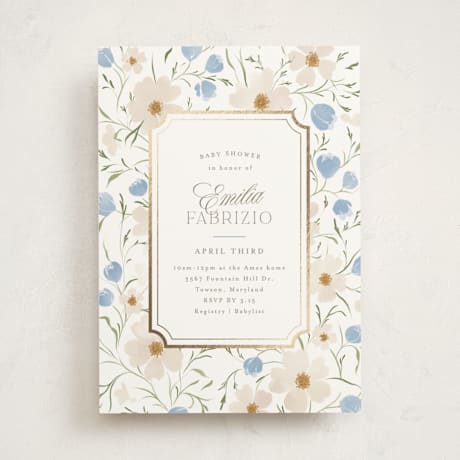 Foil-Pressed Baby Shower Invitations