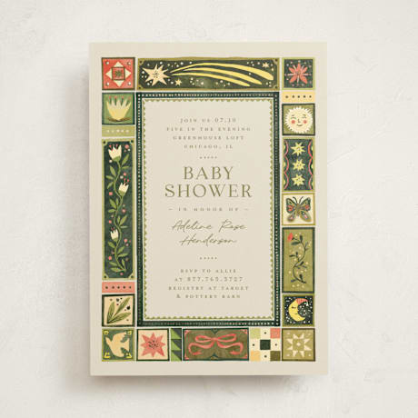 Foil-Pressed Baby Shower Invitations