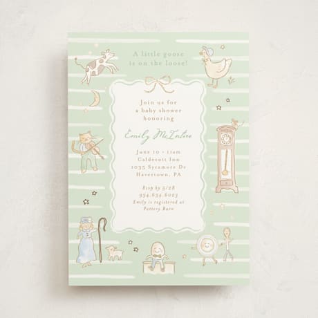 Foil-Pressed Baby Shower Invitations