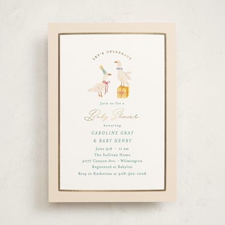 Foil-Pressed Baby Shower Invitations