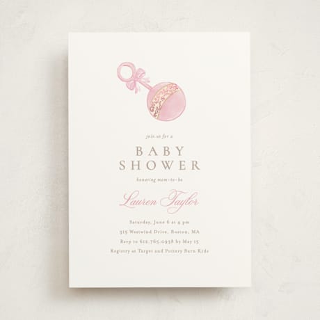 Foil-Pressed Baby Shower Invitations