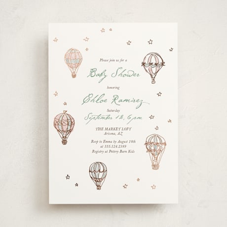 Foil-Pressed Baby Shower Invitations
