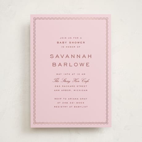 Foil-Pressed Baby Shower Invitations