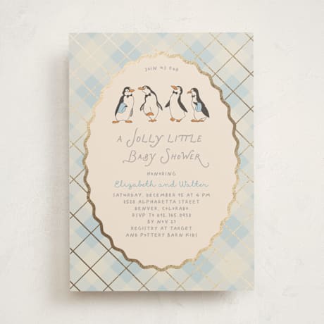 Foil-Pressed Baby Shower Invitations