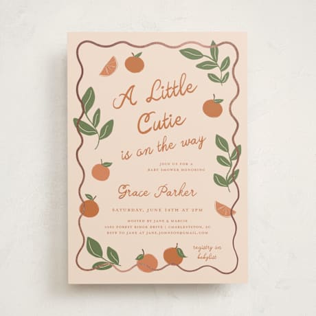 Foil-Pressed Baby Shower Invitations