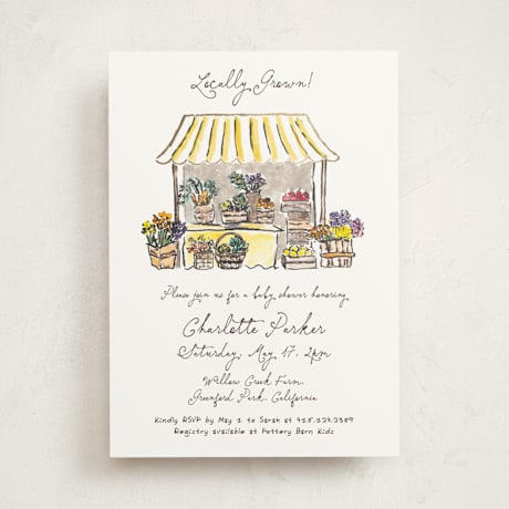 Foil-Pressed Baby Shower Invitations