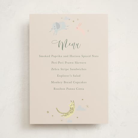 Baby Shower Menu Signs