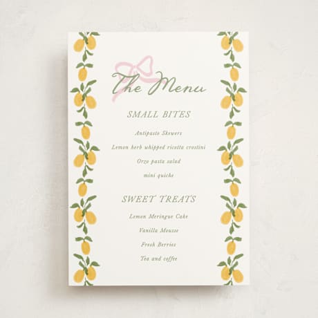 Baby Shower Menu Signs