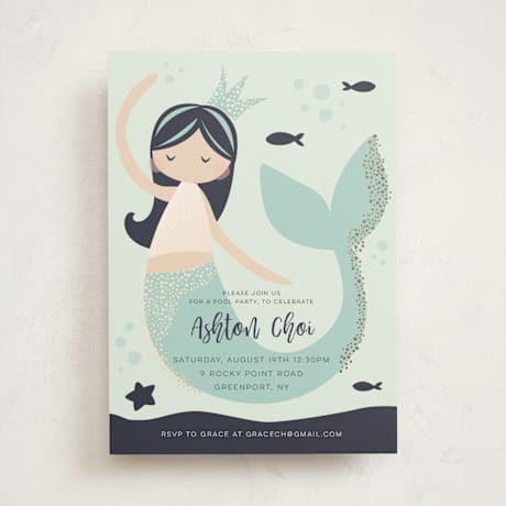 Foil-Pressed Children's Birthday Party Invitations