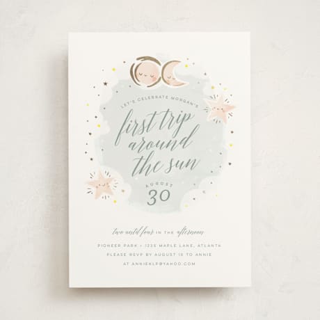 Foil-Pressed Children's Birthday Party Invitations