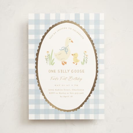 Foil-Pressed Children's Birthday Party Invitations