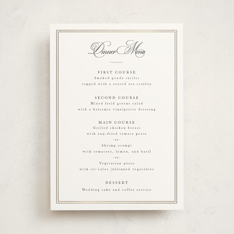 Foil-Pressed Party Menus