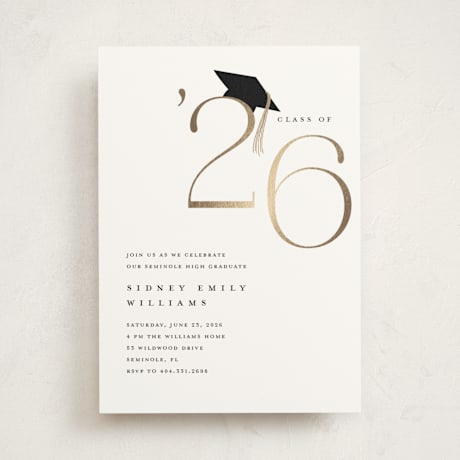 Foil-Pressed Graduation Party Invitations