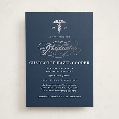 Foil-Pressed Graduation Party Invitations
