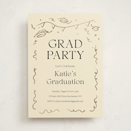Foil-Pressed Graduation Party Invitations