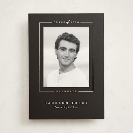 Foil-Pressed Graduation Announcement Photo Mount Cards