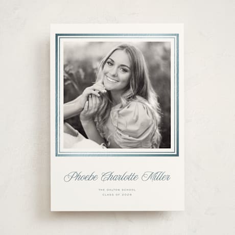 Foil-Pressed Graduation Announcement Photo Mount Cards