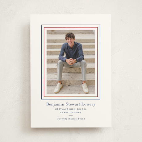 Foil-Pressed Graduation Announcement Photo Mount Cards