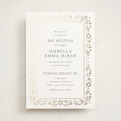 Foil-Pressed Mitzvah Invitations