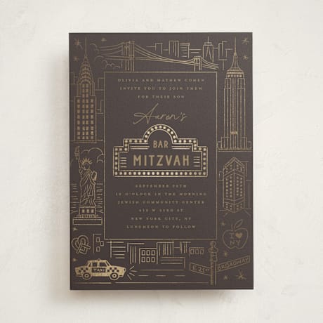 Foil-Pressed Mitzvah Invitations