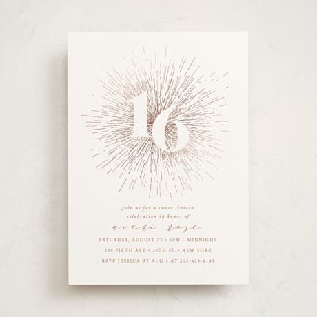 Foil-Pressed Sweet Sixteen Party Invitations