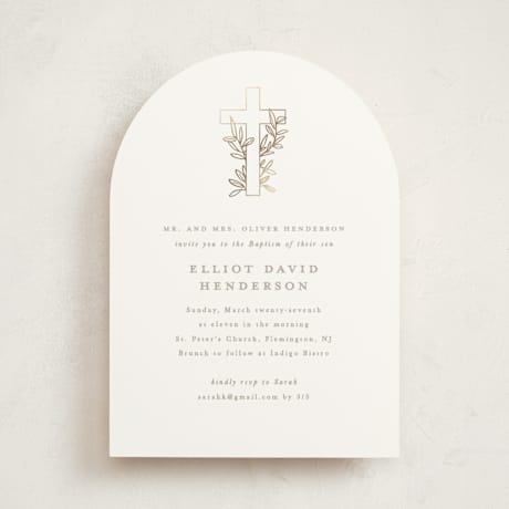 Foil-Pressed Baptism and Christening Invitations