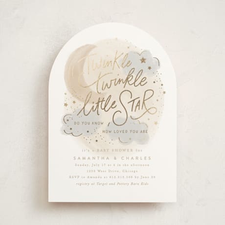 Foil-Pressed Baby Shower Invitations