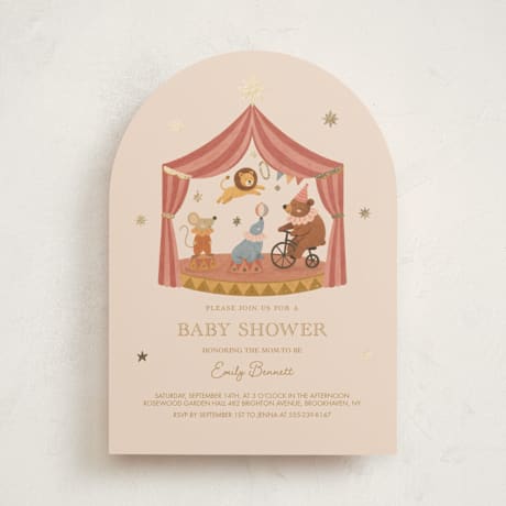 Foil-Pressed Baby Shower Invitations