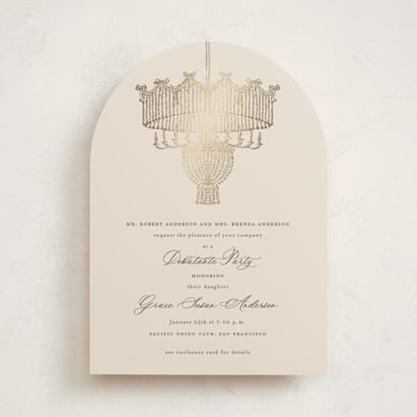 Foil-Pressed Debutante Party Invitations