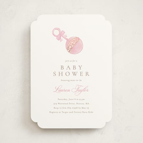 Foil-Pressed Baby Shower Invitations