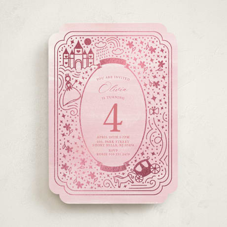 Foil-Pressed Children's Birthday Party Invitations