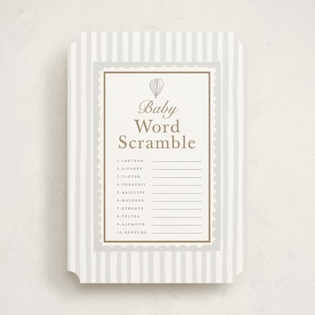 Baby Shower Game Cards