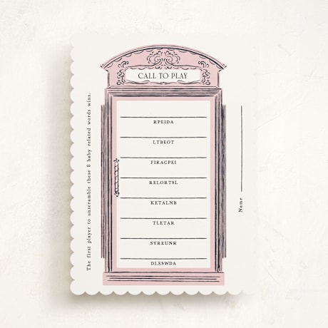 Baby Shower Game Cards