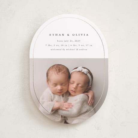 Foil-Pressed Birth Announcements