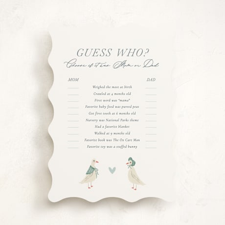 Baby Shower Game Cards