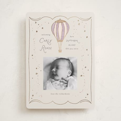 Foil-Pressed Birth Announcements