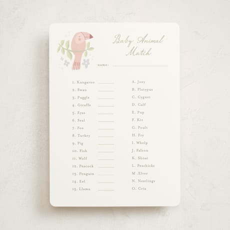 Baby Shower Game Cards