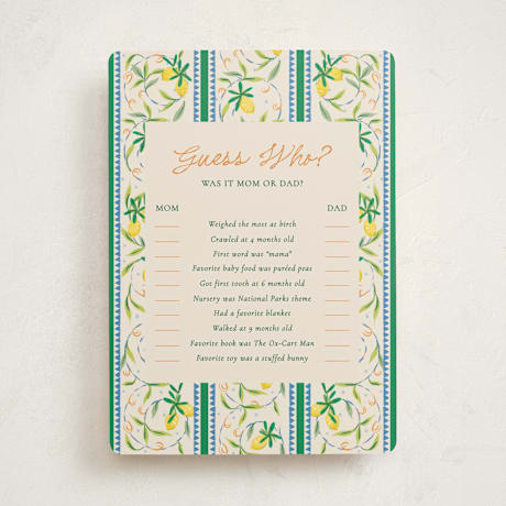 Baby Shower Game Cards